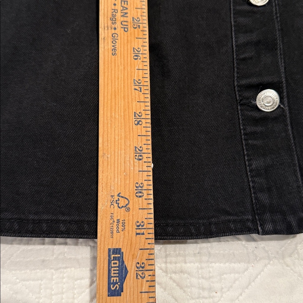 Zara Black Long Sleeve Denim Button Down Dress Jean size M - Picture 8 of 14